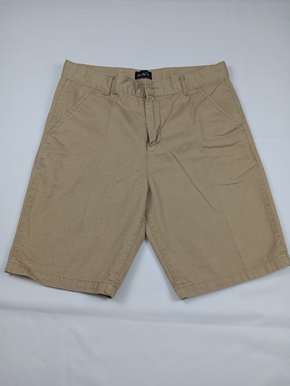 Children's Place Boys Khaki Chino Shorts Size 14 Husky Adjustable Waist Casual
